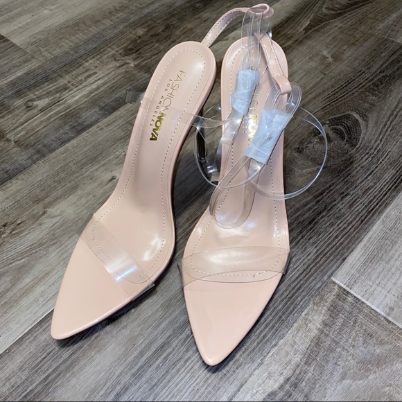 Fashion Nova Shoes - NEW Clear Strap Pointy Toe Fashion Nova Heels